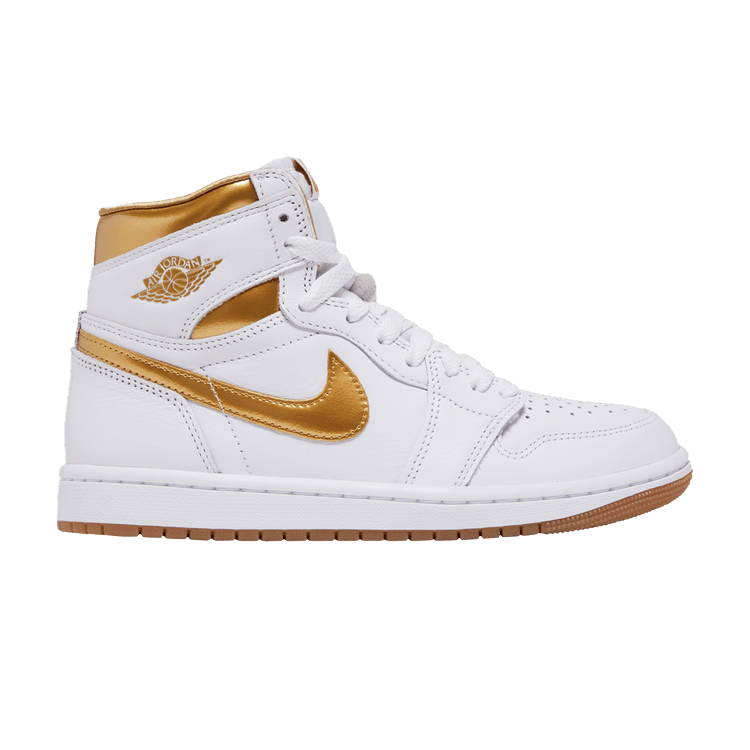 Wmns Air Jordan 1 Retro High OG 'Metallic Gold' — White/Metallic Gold/Gum Light Brown