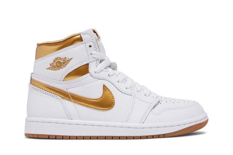 Wmns Air Jordan 1 Retro High OG 'Metallic Gold' — White/Metallic Gold/Gum Light Brown