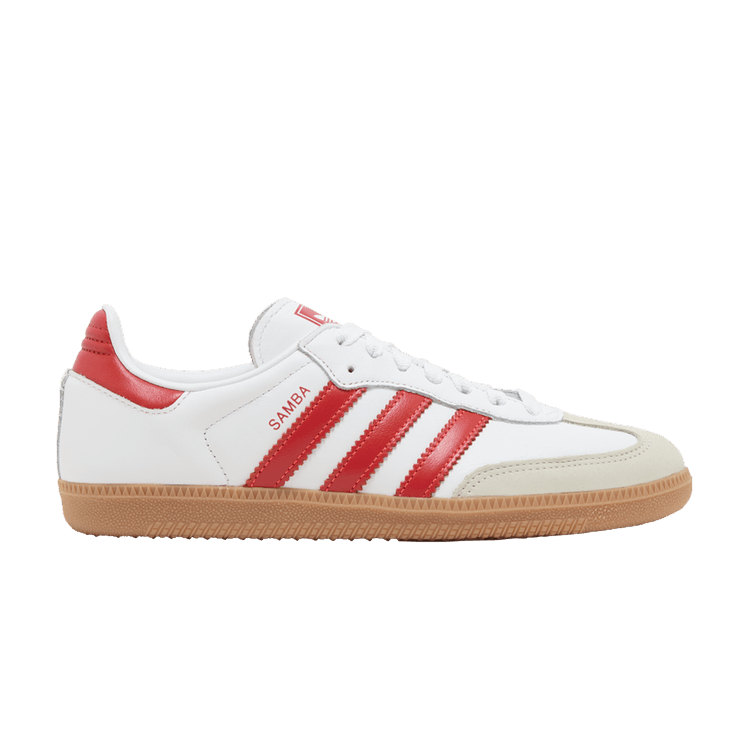 adidas Wmns Samba OG 'White Solar Red Gum' — Cloud White/Solar Red/Off White