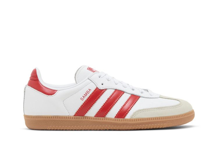 adidas Wmns Samba OG 'White Solar Red Gum' — Cloud White/Solar Red/Off White