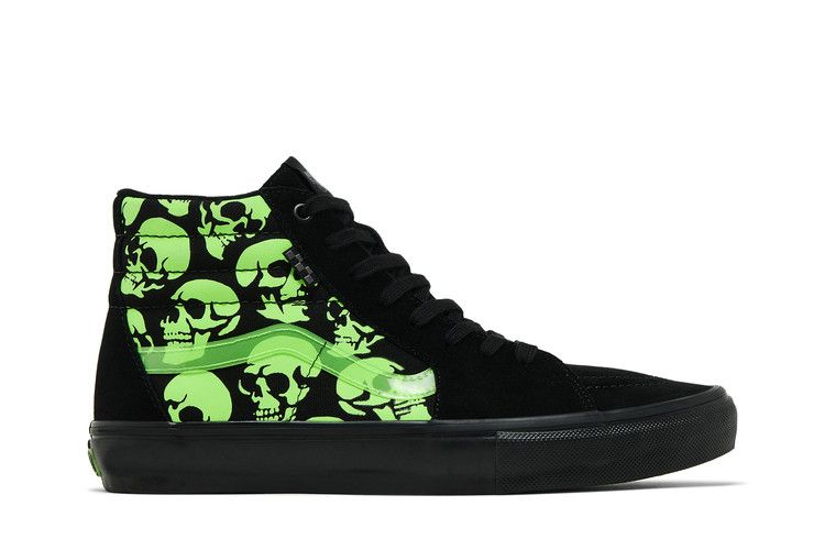 Vans Skate Sk8-Hi 'Glow Skulls' — Black/Green
