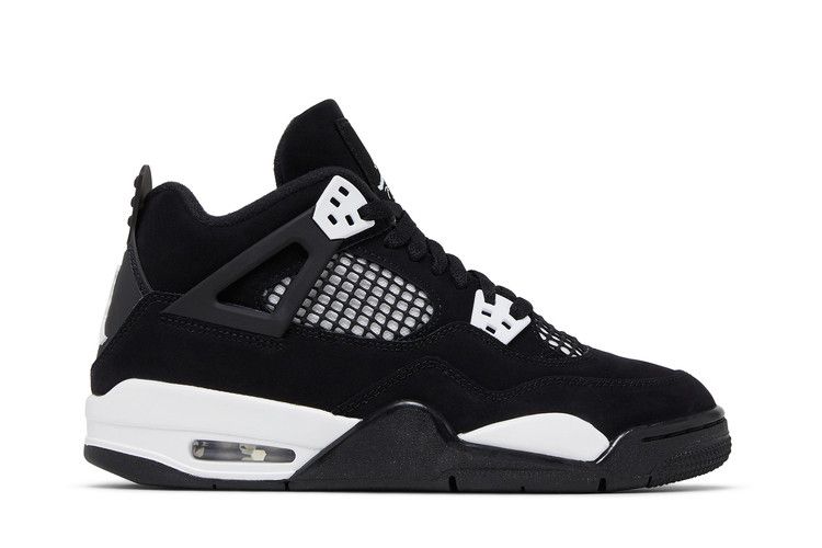 Air Jordan 4 Retro GS 'White Thunder' — Black/White/Black