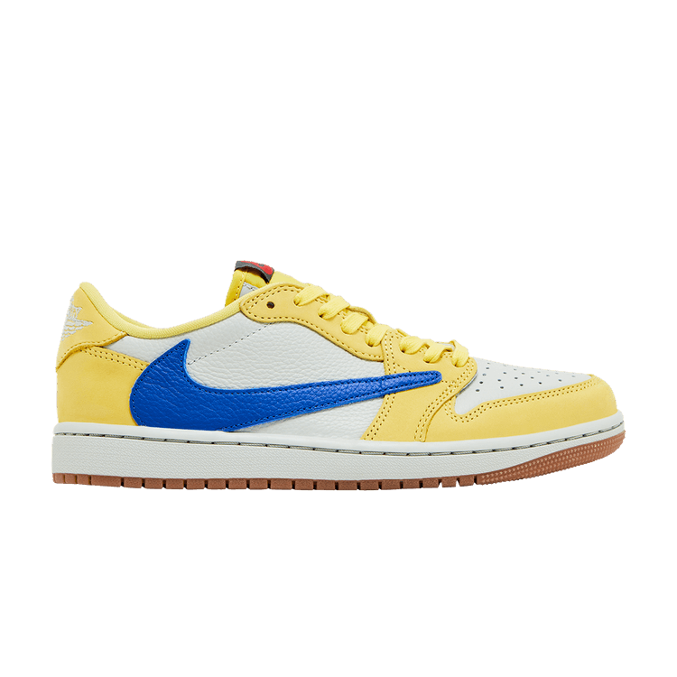 Travis Scott x Wmns Air Jordan 1 Retro Low OG SP 'Canary' — Canary/Racer Blue/Light Silver/Gum Medium Brown