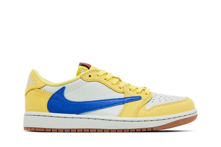 Travis Scott x Wmns Air Jordan 1 Retro Low OG SP 'Canary' — Canary/Racer Blue/Light Silver/Gum Medium Brown