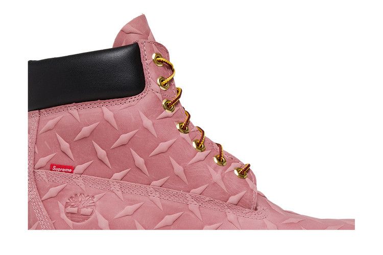Supreme x Timberland 6 Inch Premium Waterproof Boot 'Embossed Diamond Plate - Pink' — Pink