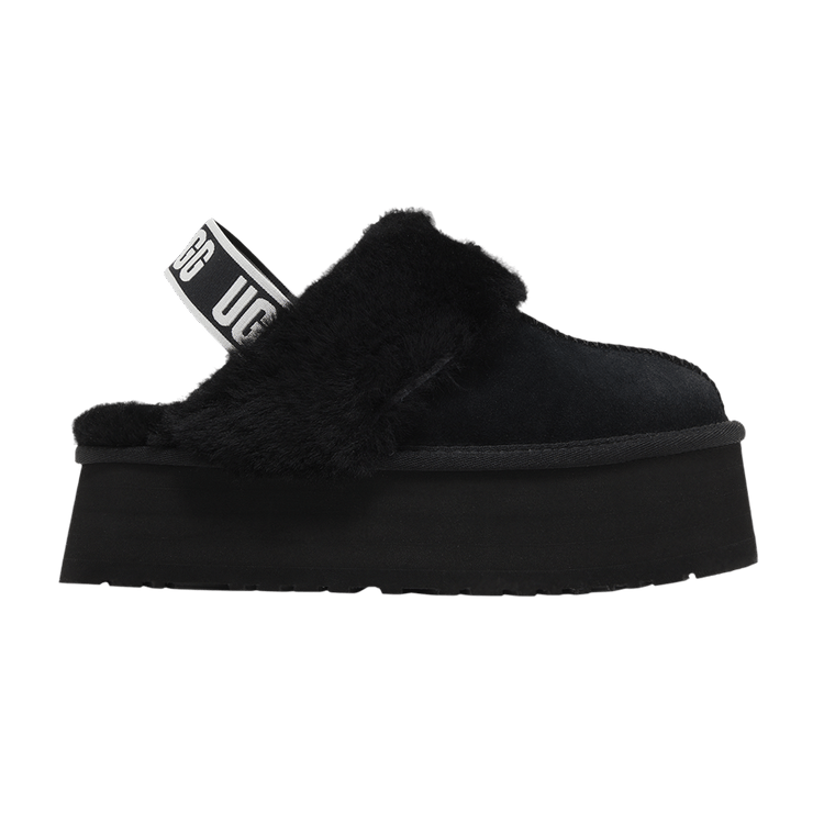 UGG Wmns Funkette Slipper 'Black' — Black/Black/White