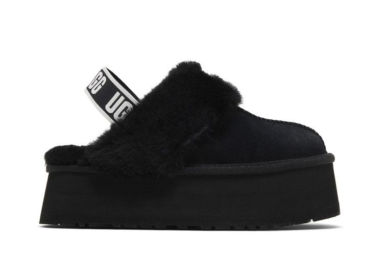 UGG Wmns Funkette Slipper 'Black' — Black/Black/White