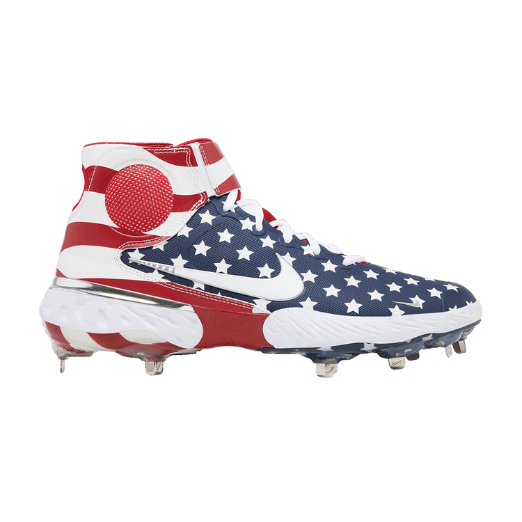 Nike Alpha Huarache Elite 3 Mid 'Stars and Stripes' — Blue Force/University Red/Metallic Gold/White