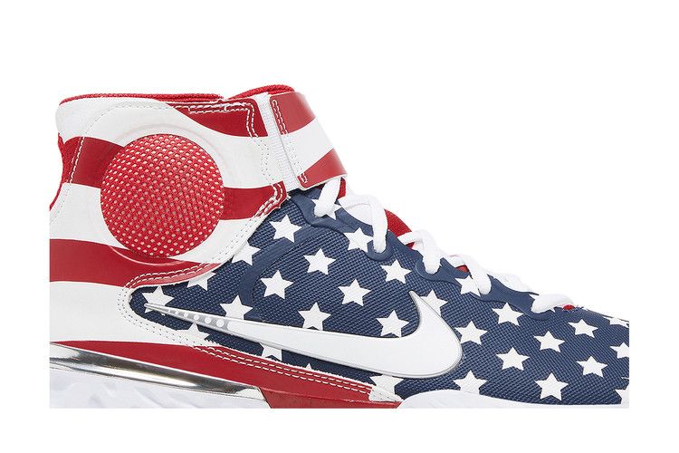 Nike Alpha Huarache Elite 3 Mid 'Stars and Stripes' — Blue Force/University Red/Metallic Gold/White