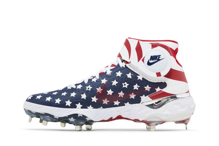Nike Alpha Huarache Elite 3 Mid 'Stars and Stripes' — Blue Force/University Red/Metallic Gold/White