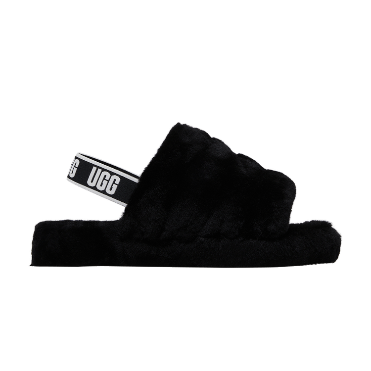 UGG Fluff Yeah Slide Kids 'Black' — Black