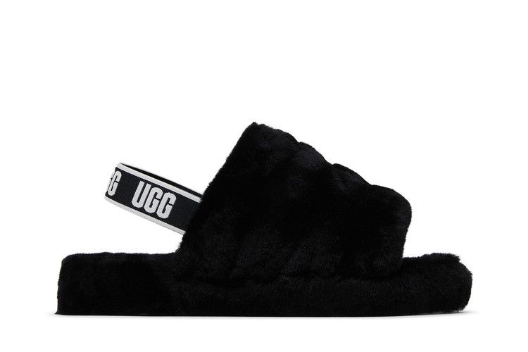UGG Fluff Yeah Slide Kids 'Black' — Black