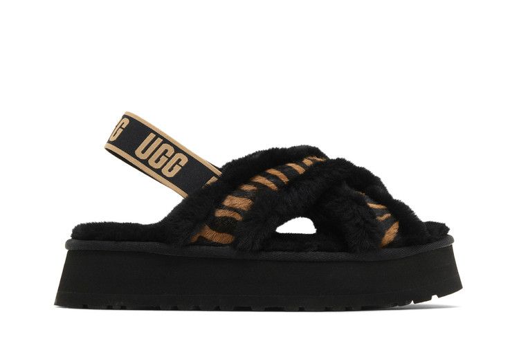 UGG Wmns Disco Cross Slide 'Tiger Print' — Light Butterscotch