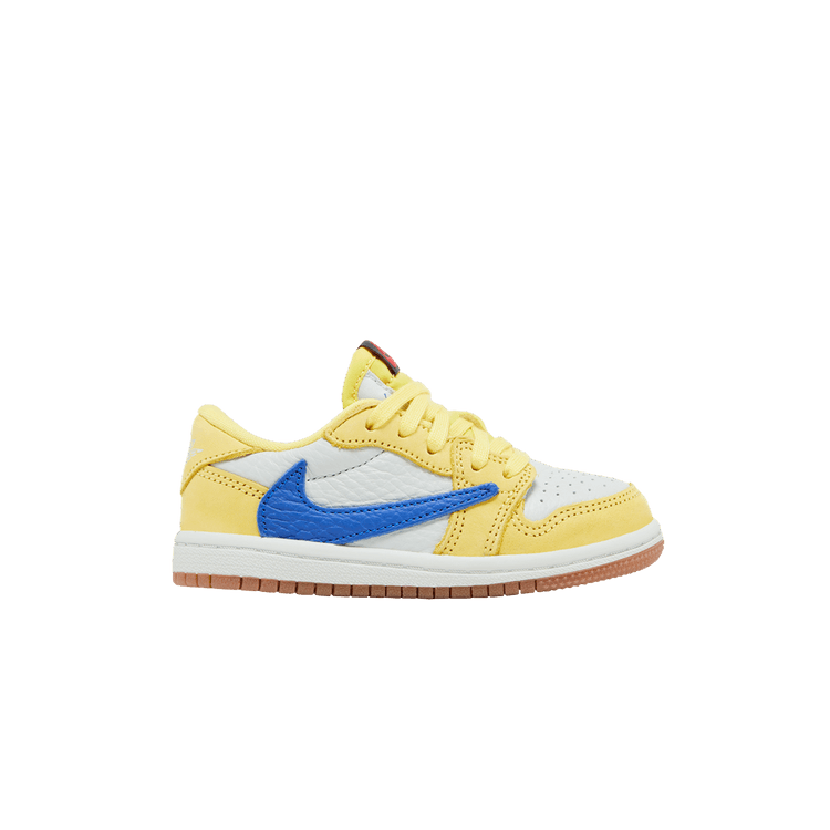 Travis Scott x Air Jordan 1 Retro Low OG SP TD 'Canary' — Canary/Racer Blue/Light Silver/Gum Medium Brown