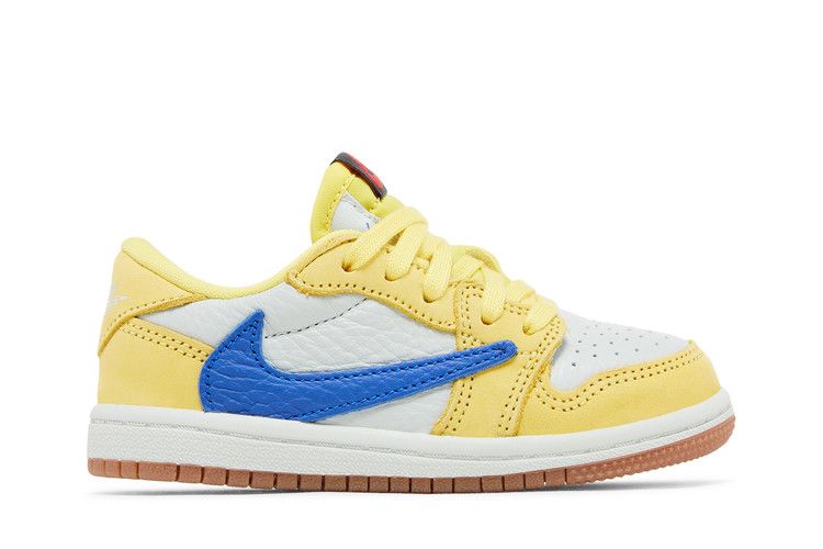Travis Scott x Air Jordan 1 Retro Low OG SP TD 'Canary' — Canary/Racer Blue/Light Silver/Gum Medium Brown