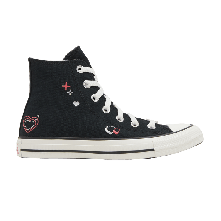 Converse Wmns Chuck Taylor All Star High 'Y2K Heart - Black' — Black/Vintage White/Fever Dream