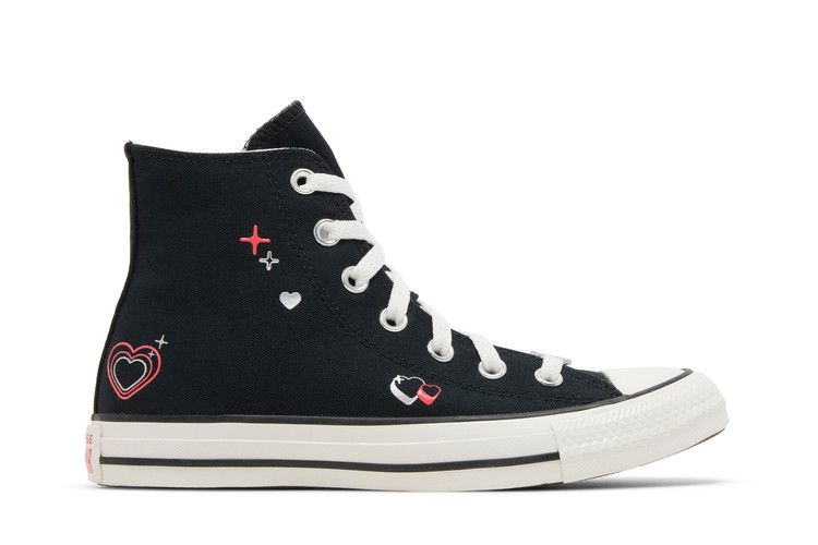 Converse Wmns Chuck Taylor All Star High 'Y2K Heart - Black' — Black/Vintage White/Fever Dream