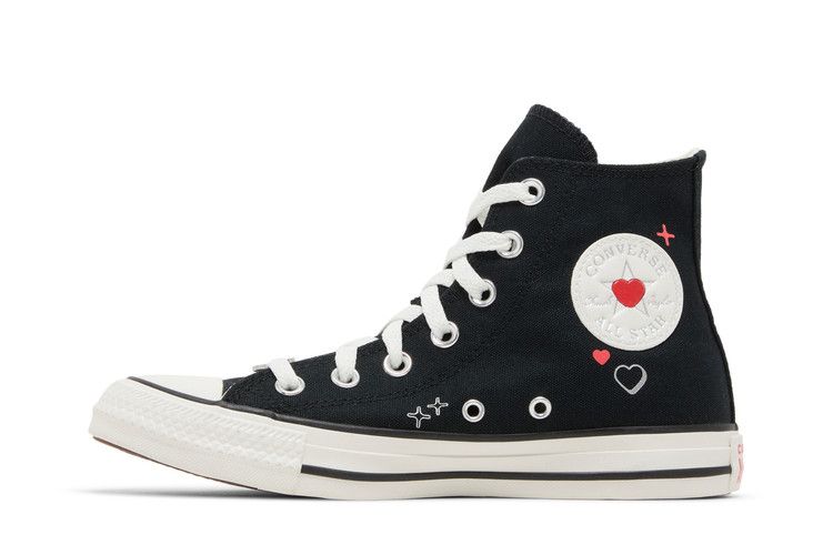 Converse Wmns Chuck Taylor All Star High 'Y2K Heart - Black' — Black/Vintage White/Fever Dream