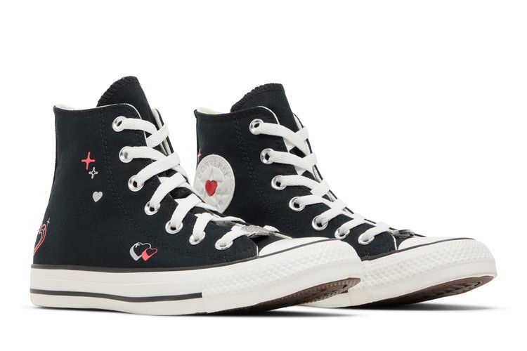 Converse Wmns Chuck Taylor All Star High 'Y2K Heart - Black' — Black/Vintage White/Fever Dream