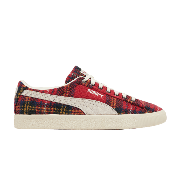 Harris Tweed x Puma Suede Vintage 'Tartan - Red' — Frosted Ivory/Red