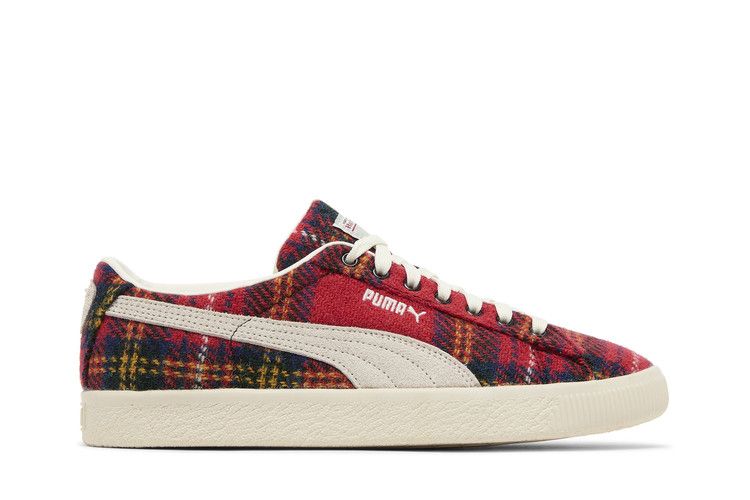 Harris Tweed x Puma Suede Vintage 'Tartan - Red' — Frosted Ivory/Red