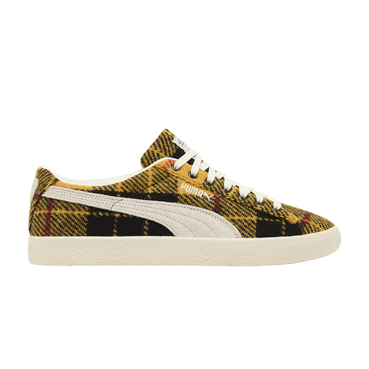 Harris Tweed x Puma Suede Vintage 'Tartan - Yellow' — Frosted Ivory/Yellow
