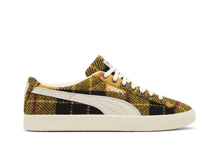 Harris Tweed x Puma Suede Vintage 'Tartan - Yellow' — Frosted Ivory/Yellow