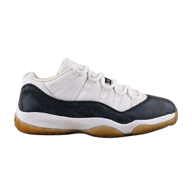 Air Jordan 11 Retro Low 'Snakeskin' — White/Black-Navy