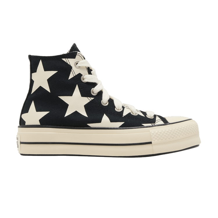 Converse Wmns Chuck Taylor All Star Lift Platform High 'Large Stars' — Black/Natural Ivory/Egret