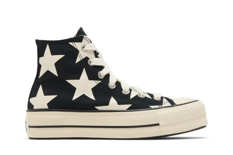 Converse Wmns Chuck Taylor All Star Lift Platform High 'Large Stars' — Black/Natural Ivory/Egret