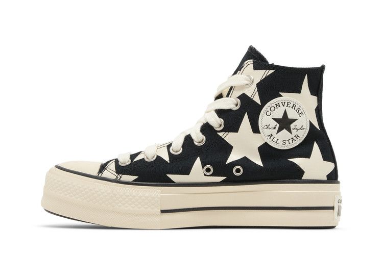 Converse Wmns Chuck Taylor All Star Lift Platform High 'Large Stars' — Black/Natural Ivory/Egret