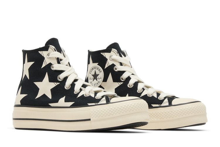 Converse Wmns Chuck Taylor All Star Lift Platform High 'Large Stars' — Black/Natural Ivory/Egret