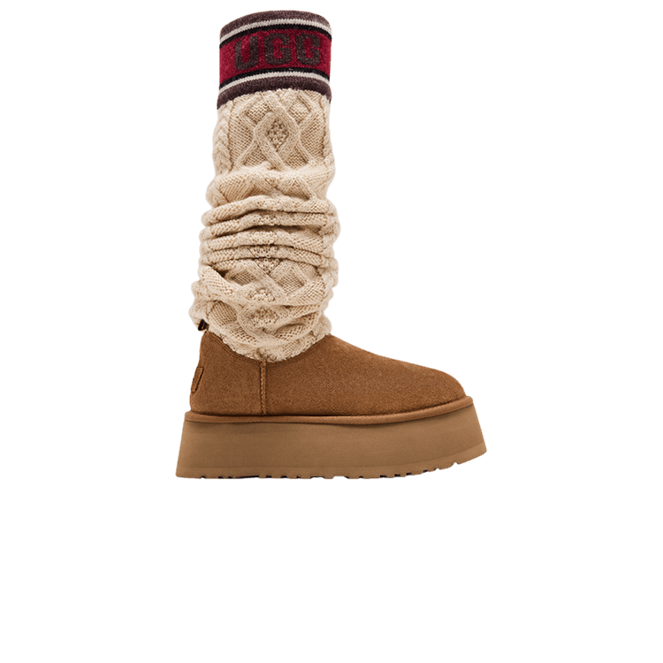 UGG Wmns Classic Sweater Letter Tall 'Chestnut' — Chestnut