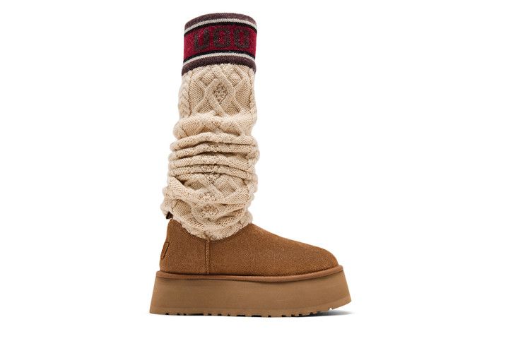 UGG Wmns Classic Sweater Letter Tall 'Chestnut' — Chestnut