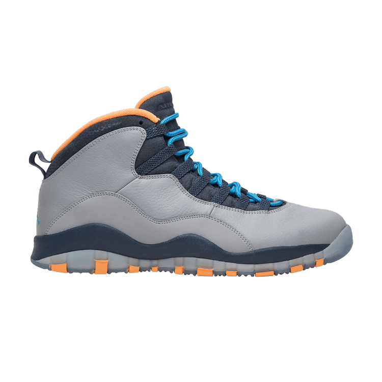 Air Jordan 10 Retro 'Bobcats' — Wolf Grey/Dark Powder Blue-New Slate-Atomic Orange