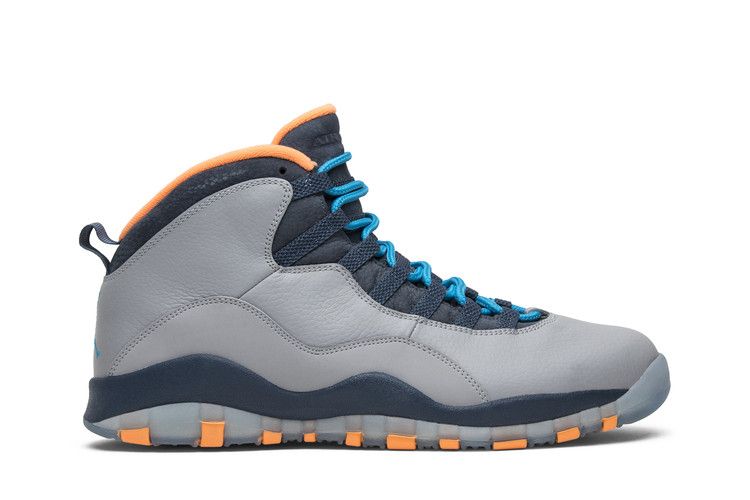 Air Jordan 10 Retro 'Bobcats' — Wolf Grey/Dark Powder Blue-New Slate-Atomic Orange