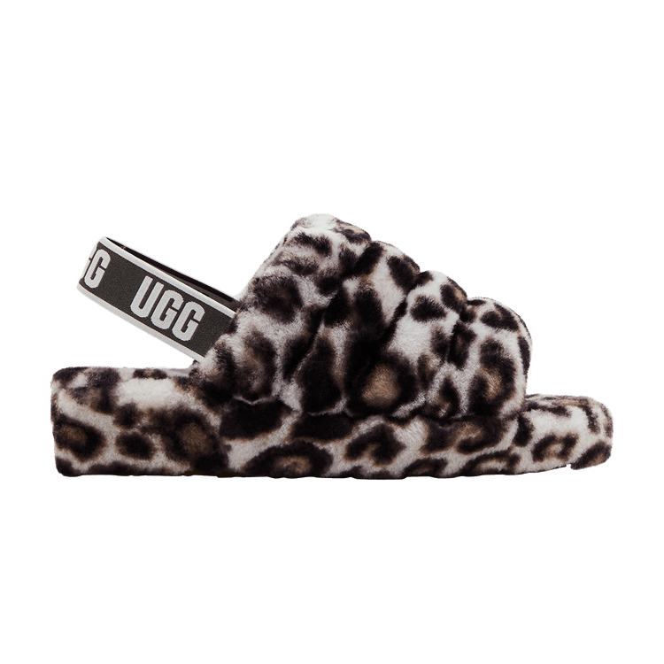UGG Wmns Fluff Yeah Slide 'Panther Print - Stormy Grey' — Stormy Grey