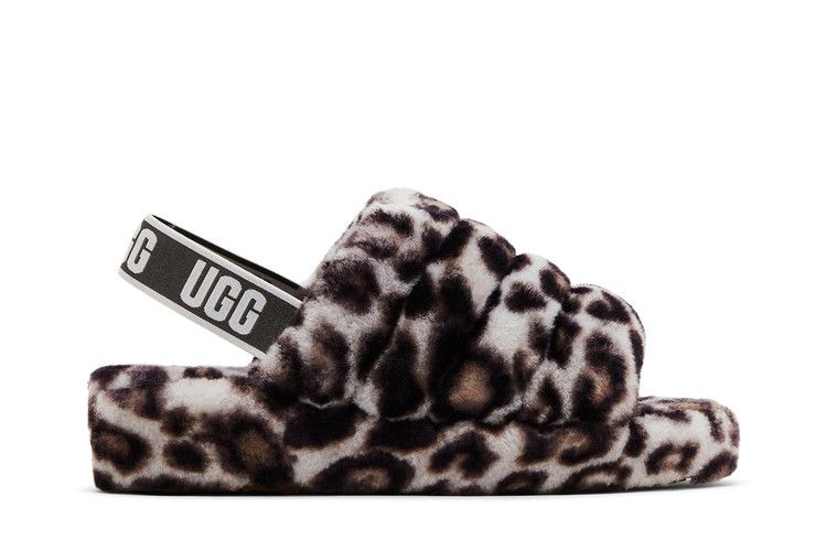 UGG Wmns Fluff Yeah Slide 'Panther Print - Stormy Grey' — Stormy Grey