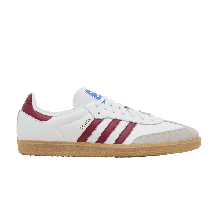 adidas Men's Samba OG 'White Burgundy Gum' — Cloud White/Burgundy/Gum