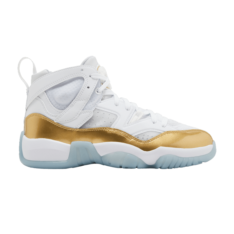 Air Jordan Wmns Jumpman Two Trey 'White Metallic Gold' — White/Metallic Gold/Ice Blue/Black