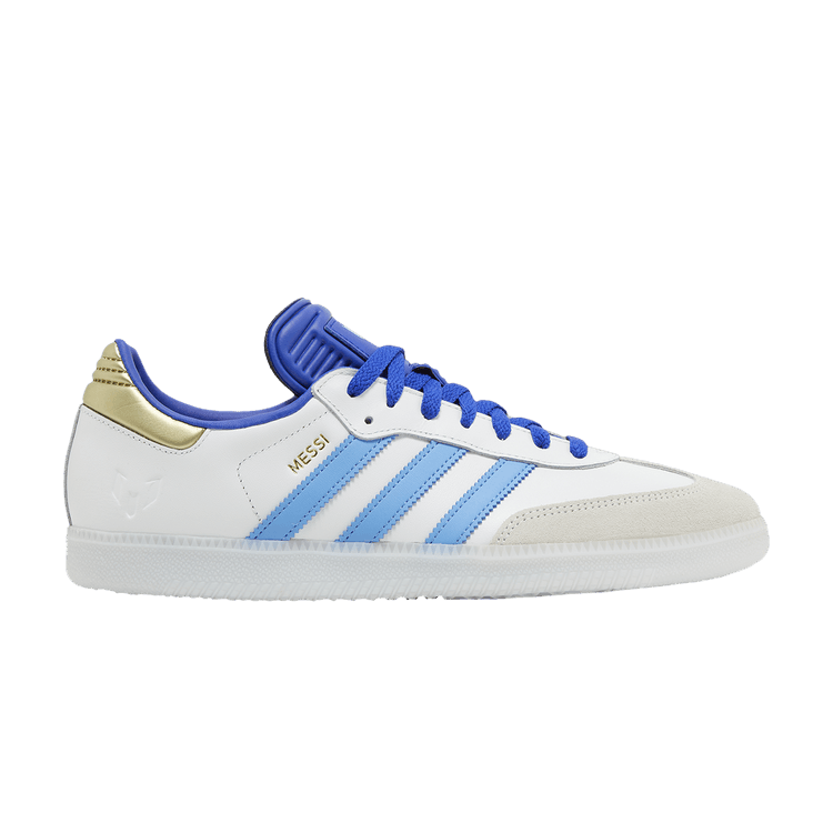 Lionel Messi x adidas Samba Indoor 'Spark Gen10s' — White/Lucid Blue/Blue Burst/Gold