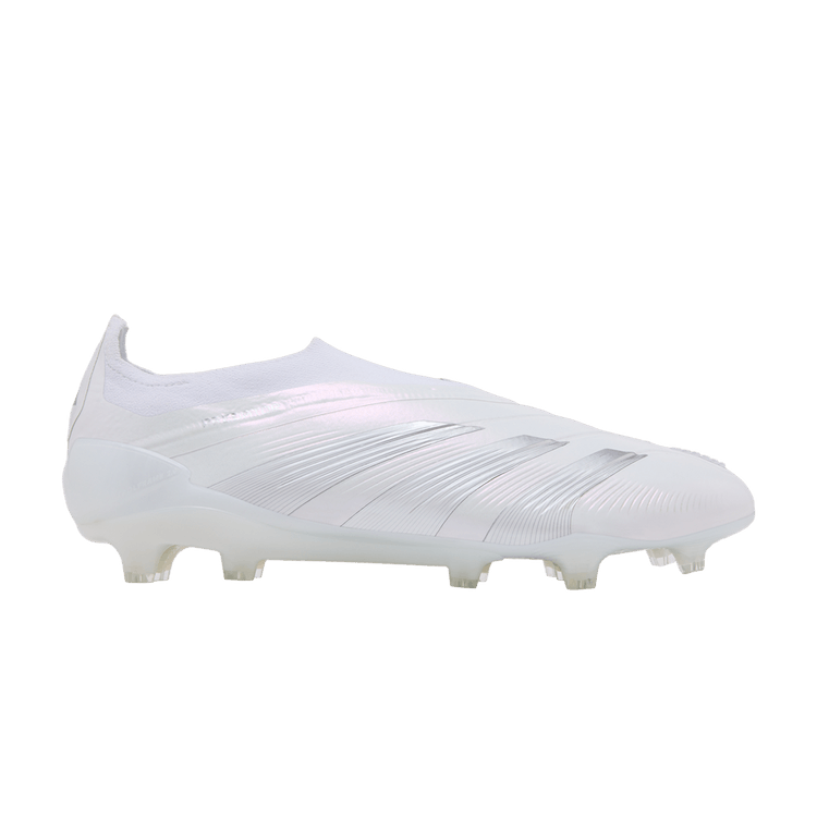 adidas Predator 24 Elite Laceless FG 'Pearlized Pack' — Cloud White/Silver Metallic/Cloud White
