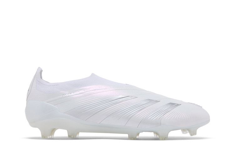 adidas Predator 24 Elite Laceless FG 'Pearlized Pack' — Cloud White/Silver Metallic/Cloud White