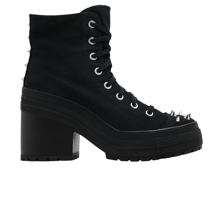 Converse Wmns Chuck 70 De Luxe Heel Platform High 'Studded - Black' — Black/Black/Black