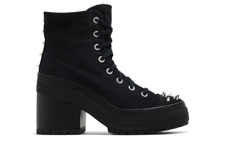 Converse Wmns Chuck 70 De Luxe Heel Platform High 'Studded - Black' — Black/Black/Black