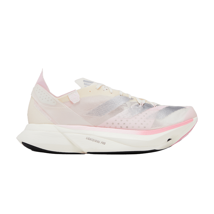 adidas Adizero Adios Pro 3 'Sakura' — Chalk White/Silver Metallic/Clear Pink