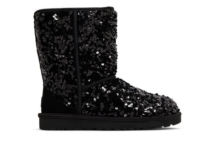UGG Wmns Classic Short Chunky 'Sequin - Black' — Black