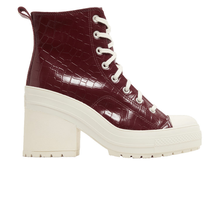 Converse Chuck 70 De Luxe Heel High 'Embossed Crocodile - Cabernet' — Cabernet/Cabernet/Egret
