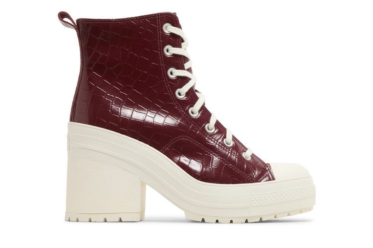 Converse Chuck 70 De Luxe Heel High 'Embossed Crocodile - Cabernet' — Cabernet/Cabernet/Egret