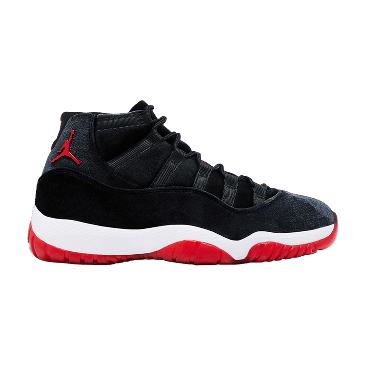 Wmns Air Jordan 11 Retro 'Bred Velvet' — Black/Gym Red/White